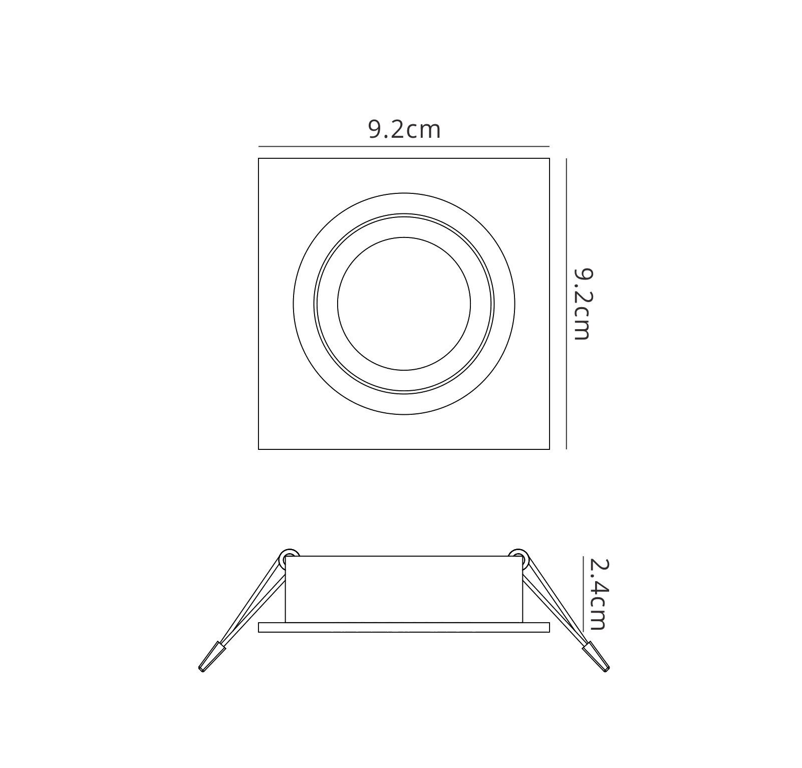 Basico GU10 Aluminium Recessed Ceiling Luminaires Mantra Fusion Square/Rectangular Recess Ceiling